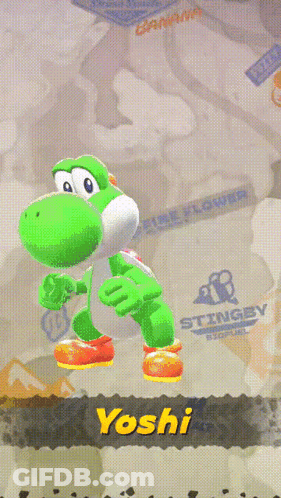 Purple Yoshi Aristocrat With Top Hat And Glasses GIF