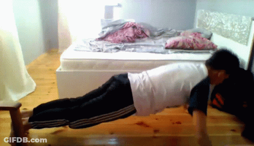 Push Up Boomerang Bedroom Exercise GIF