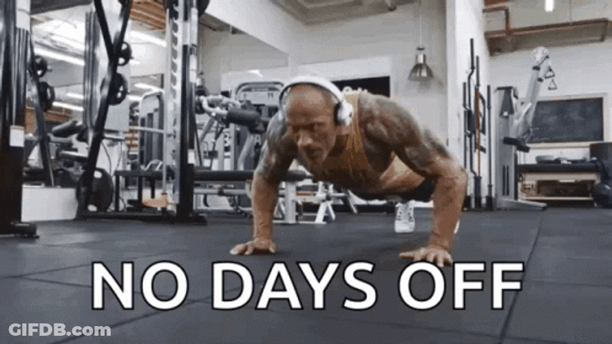 Push Up Dwayne Johnson No Days Off GIF