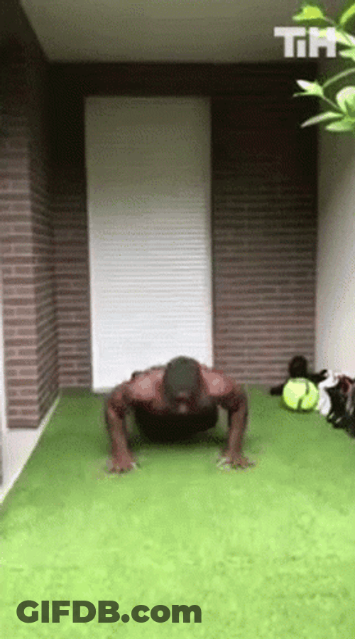 Push Up Hand Freeze Exercise GIF