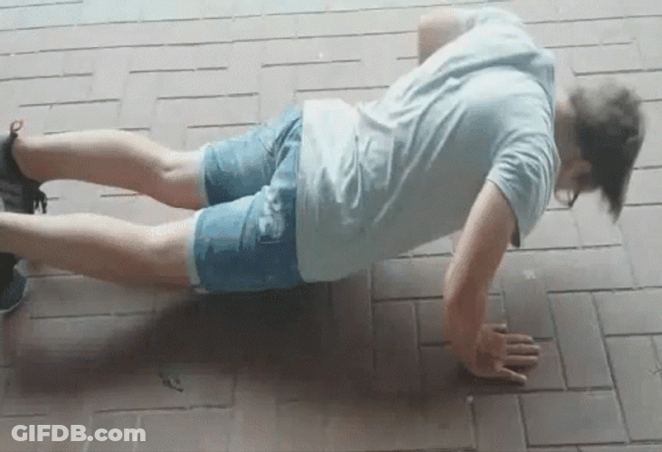 Push Up Man Hand Clap GIF