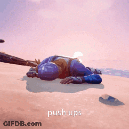 Push Up Tired Hiker Sunset GIF