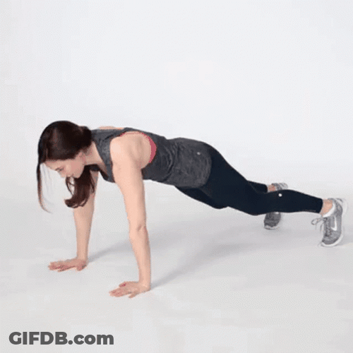 Push Up Woman Fitness Exercise GIF