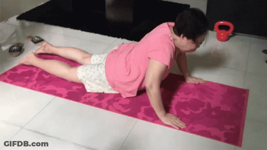 Push Up Yoga Exercise GIF
