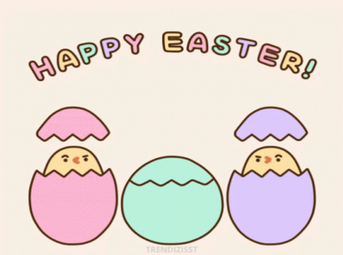 Pusheen And Chicks Good Morning Happy Easter GIF