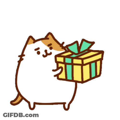 Pusheen Cat Birthday Present GIF