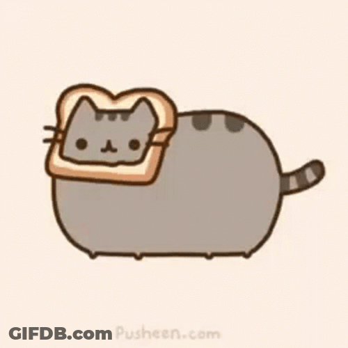 Pusheen Cat Bread Head GIF