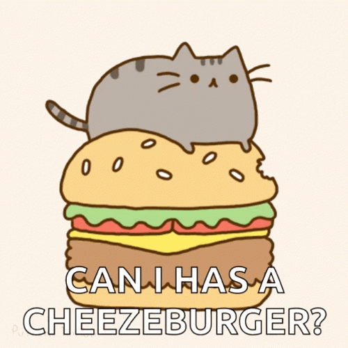 Pusheen Cat Cheese Burger Bounce GIF