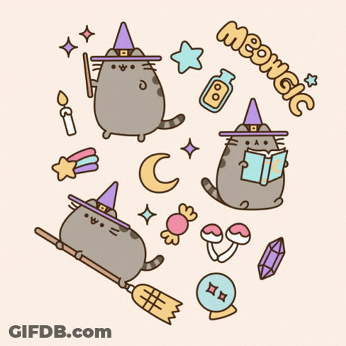 Pusheen Cat Halloween Stickers GIF