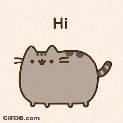 Pusheen Cat Hi Waving Tail GIF