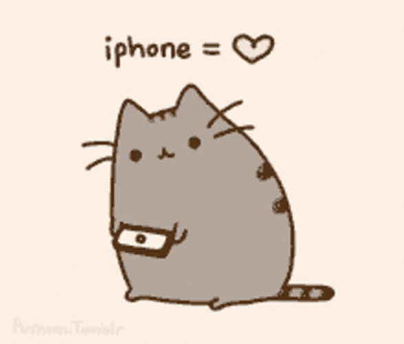 Pusheen Cat Loves Iphone 14 GIF