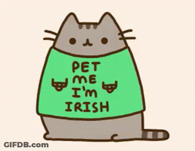 Pusheen Cat Pet Me I'm Irish GIF