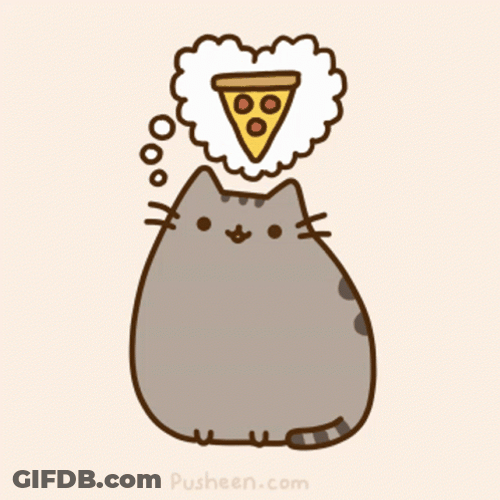 Pusheen Cat Pizza In Mind GIF