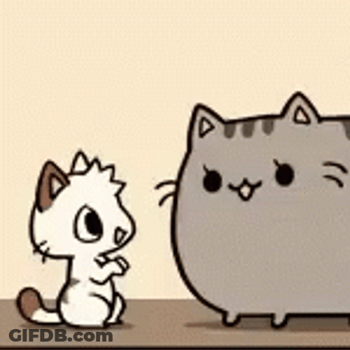 Pusheen Cat White Kitten Bounce GIF