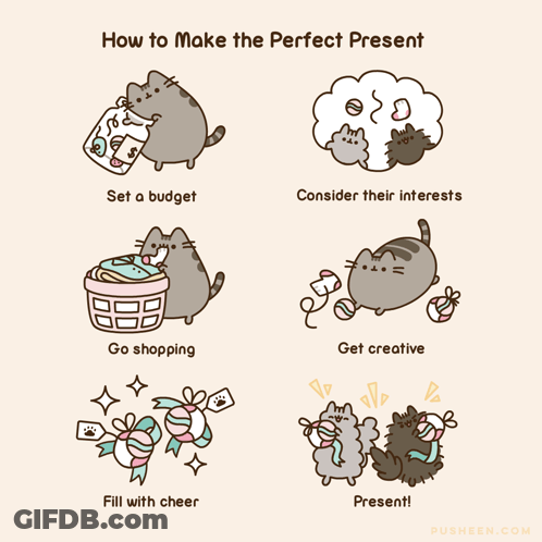 Pusheen Cats Making Perfect Present GIF