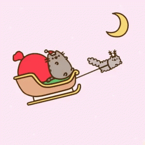 Pusheen Christmas Santa Claus GIF