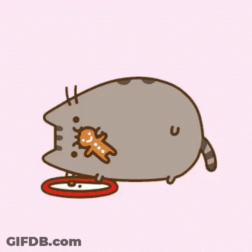 Pusheen Eating Gingerbread GIF