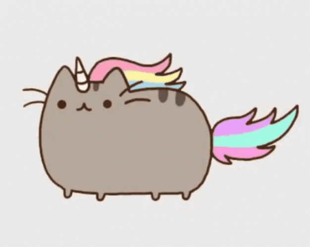 Pusheen Flying Unicorn GIF