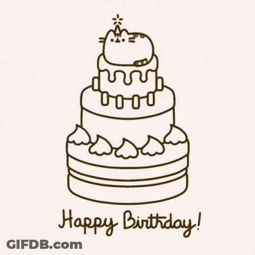 Pusheen Happy Birthday GIF
