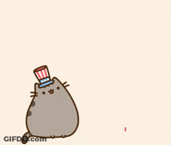 Pusheen July 4Th GIF