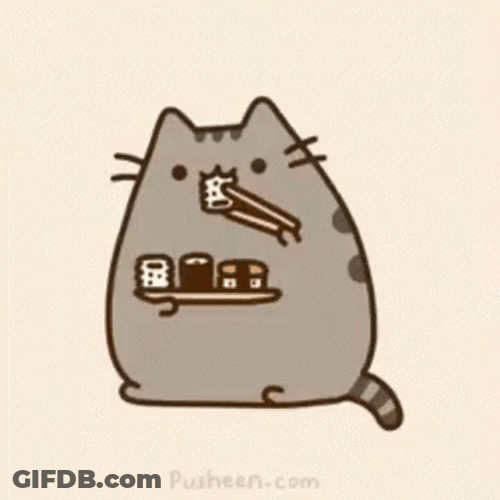 Pusheen Loves Sushi GIF