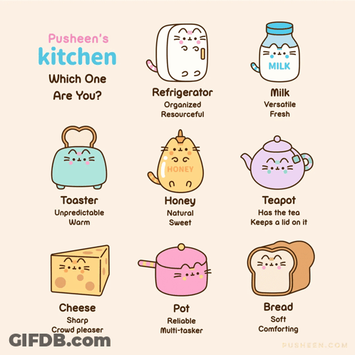 Pusheen's Kitchen Which One Are You Poster GIF