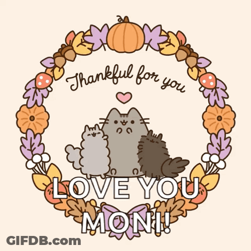 Pusheen Thanksgiving Message For Mon GIF