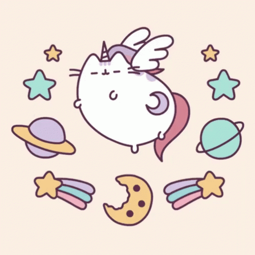 Pusheen Unicorn Flying GIF