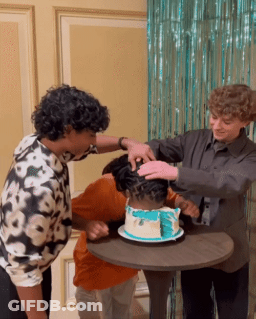 Pushing Annabeth's Head On A Cake Percy Jackson GIF