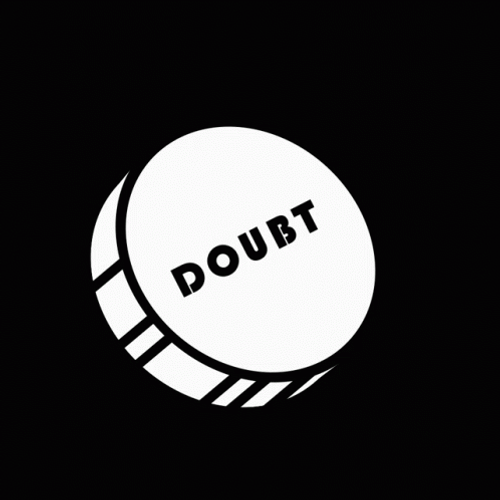 Pushing Doubt Button Animation GIF