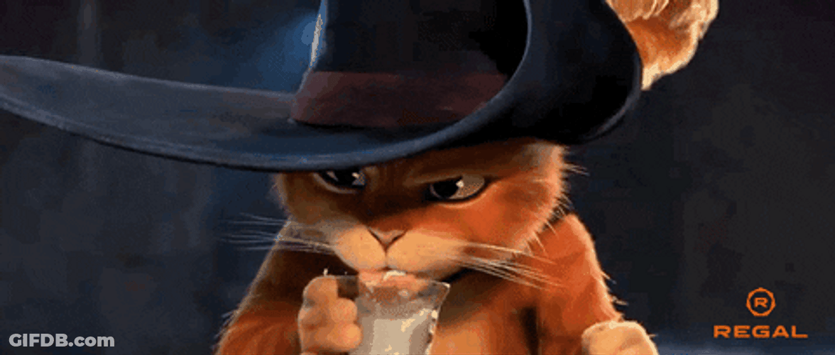 Puss In Boots Drink Milk GIF