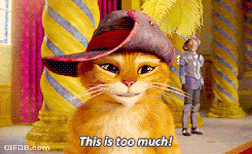 Puss In Boots Too Much GIF