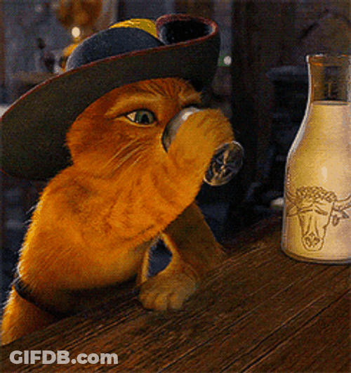 Puss N Boots Getting Drunk At The Bar GIF