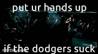 Put Your Hands Up Dodgers Suck Poster GIF