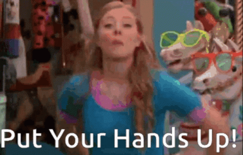 Put Your Hands Up Woo Girl GIF