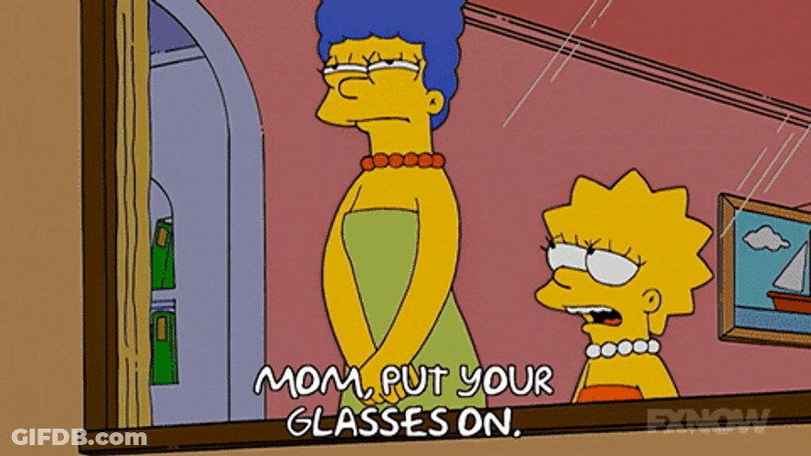 Putting On Glasses Lisa Marge Simpsons GIF