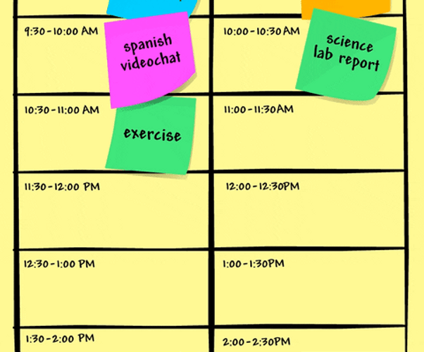 Putting Sticky Notes On Schedule Board GIF