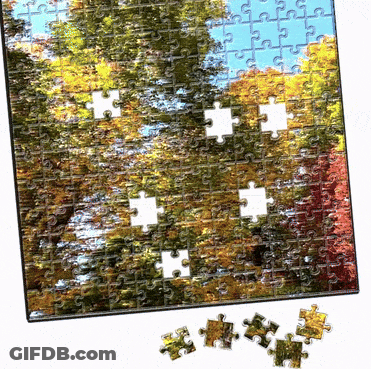 Puzzle With Trees And Missing Pieces GIF
