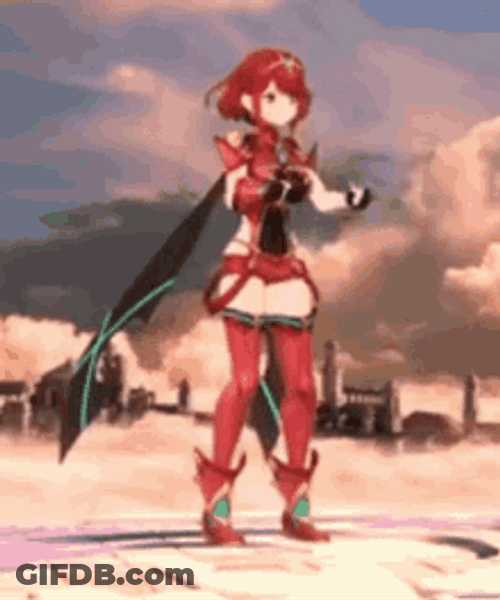 Pyra Xenoblade Chronicles Doing A Flip GIF