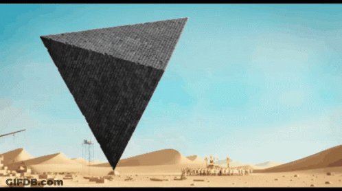 Pyramid Being Built In Desert GIF