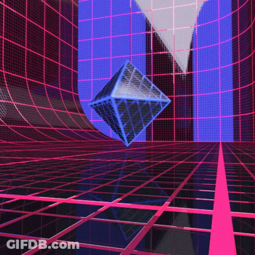 Pyramid In Futuristic Space GIF