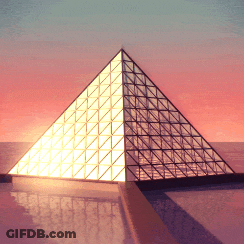Pyramid Lit At Sunset GIF