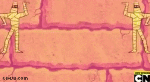 Pyramid Mummy Money With Two Mummy Figures GIF