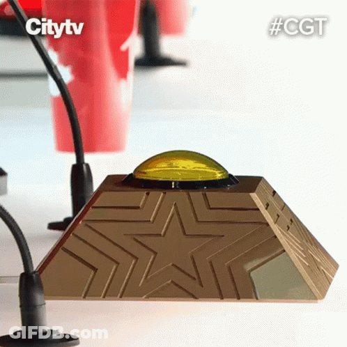 Pyramid Object With Yellow Button And Citytv GIF