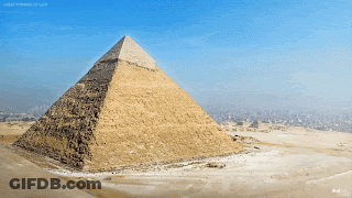 Pyramid With Blue Sky GIF