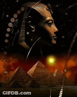 Pyramid With Woman Statue GIF