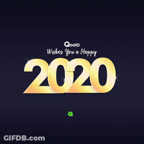 Q0010 Happy 2020 Greeting With Fireworks GIF