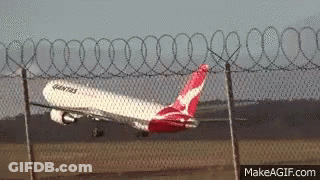 Qantas Plane Taking Off GIF