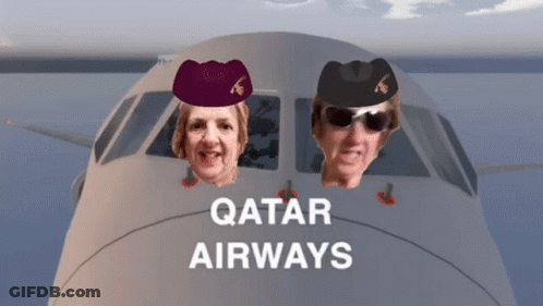 Qatar Airways Ad Two Women In Cockpit GIF