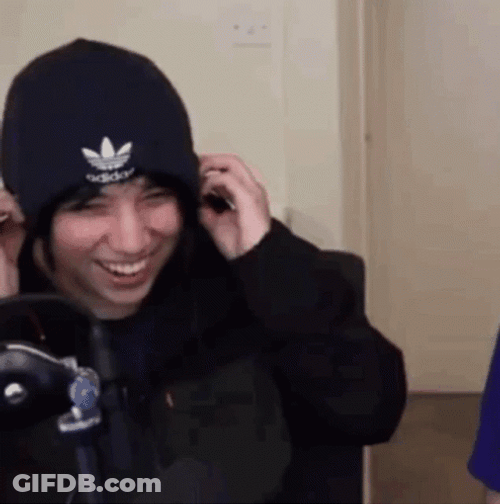 Quackity Adidas Beanie Laugh GIF